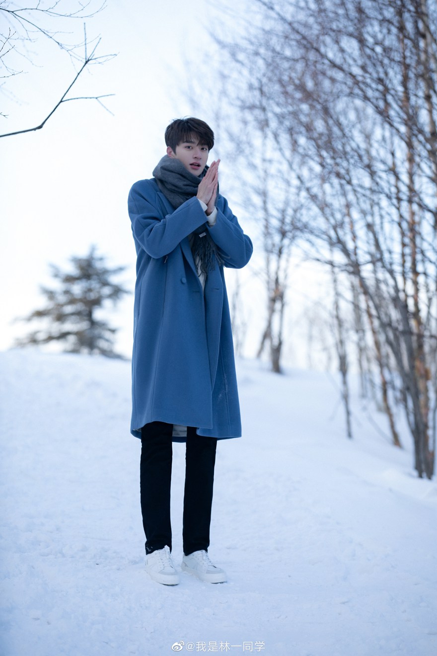 林一雪地氛围感生日大片置身雪景韩剧男主即视感